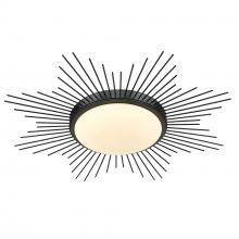  9126-FM24 BLK-OP - Kieran 24" Flush Mount in Matte Black with Opal Glass